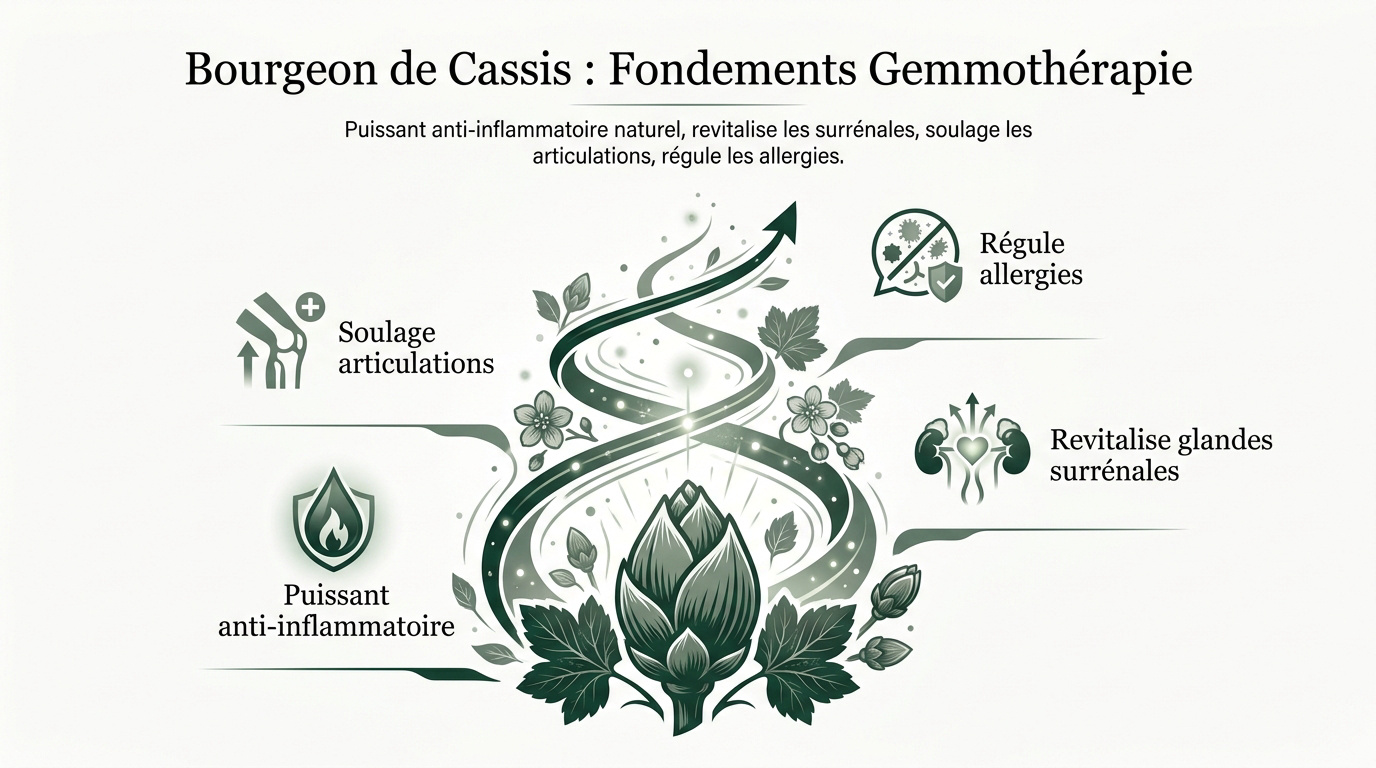Bourgeons de cassis frais en gros plan pour la gemmothérapie