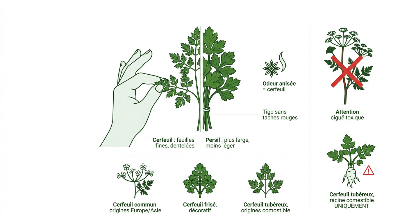 Différences entre cerfeuil, persil et ciguë