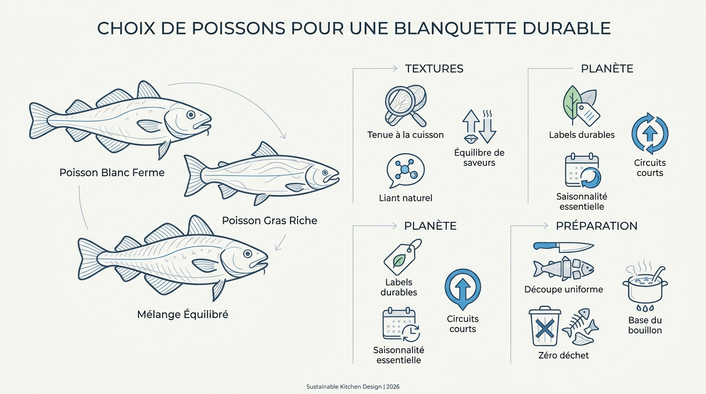 Poissons frais et durables pour blanquette