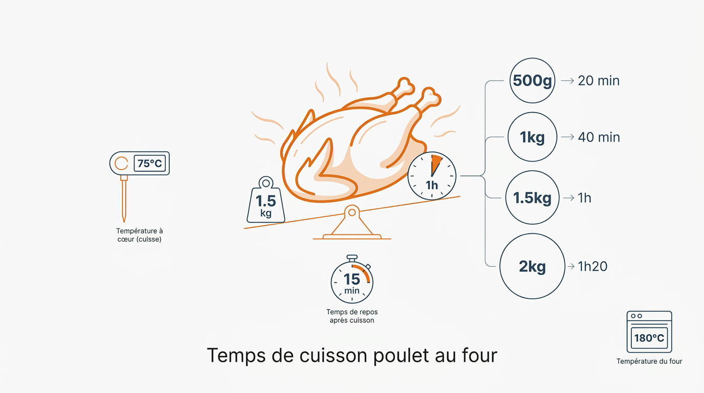Guide de cuisson du poulet au four par poids