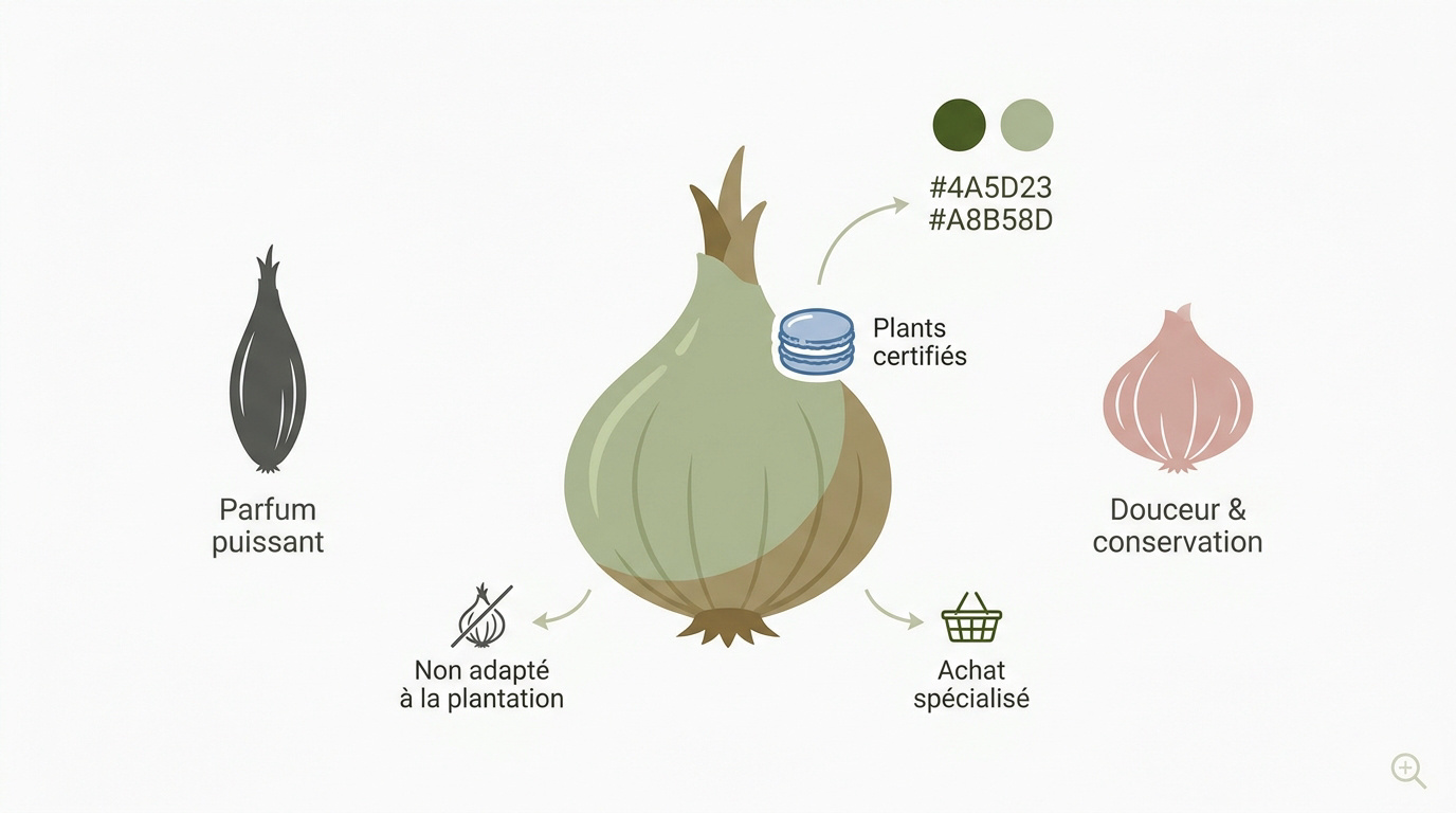 Bulbes d'échalotes pour la plantation