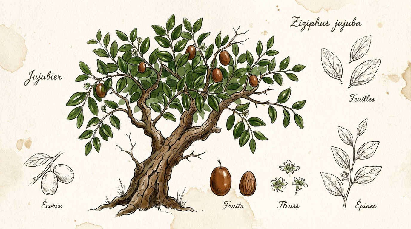 Illustration botanique du jujubier