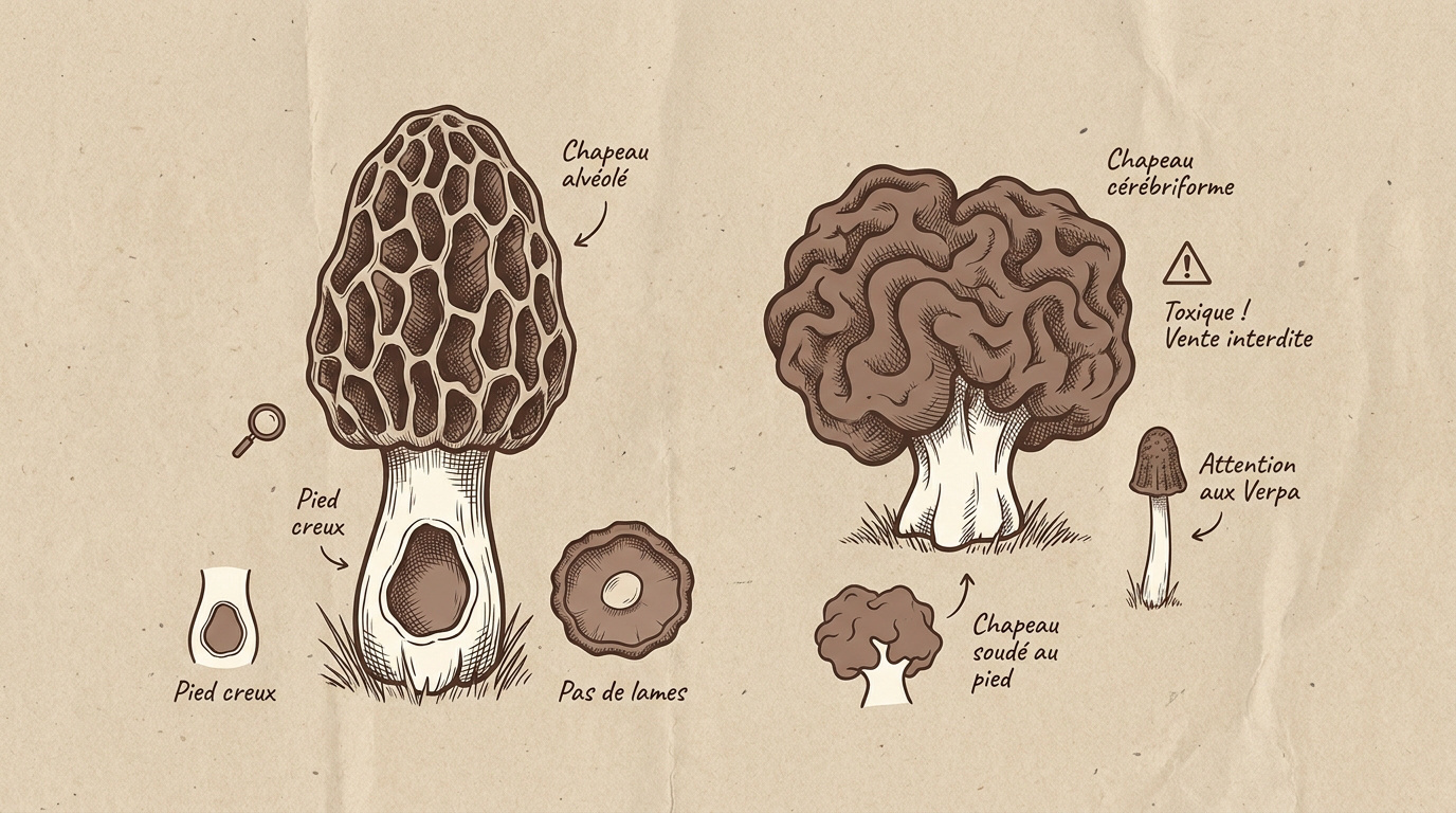 Comparaison entre morille et gyromitre