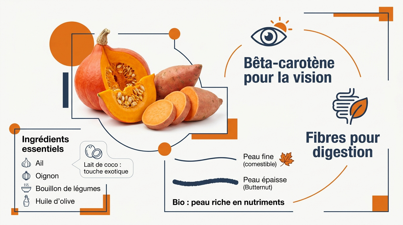 Velouté onctueux de potimarron et patate douce