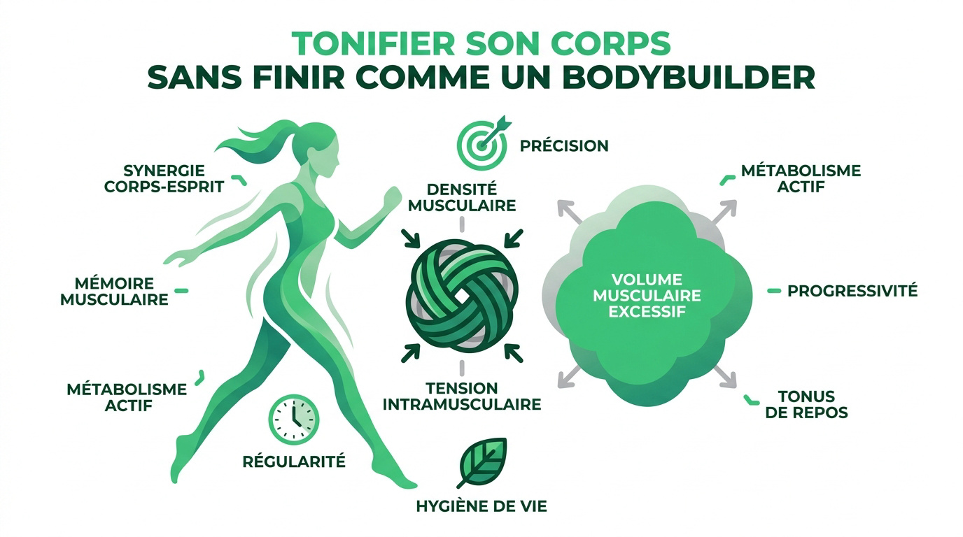Femme pratiquant le yoga pour tonifier son corps en douceur dans un environnement naturel