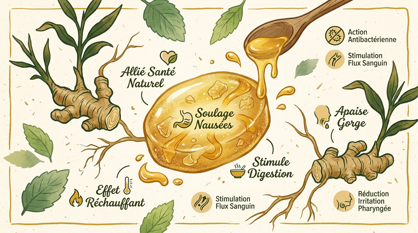 Bonbons au gingembre naturels pour la santé et le bien-être
