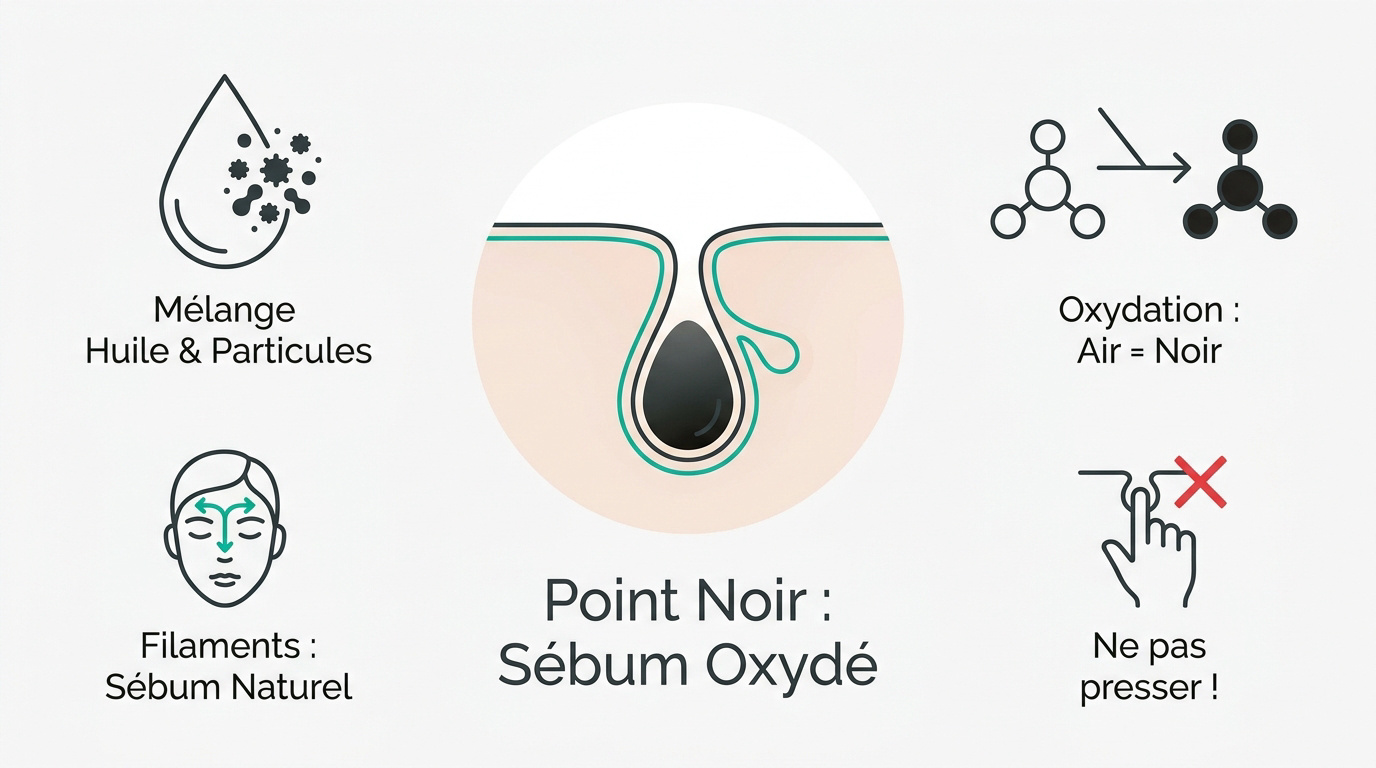 gros plan sur la texture de la peau avec des pores purifiés après un soin
