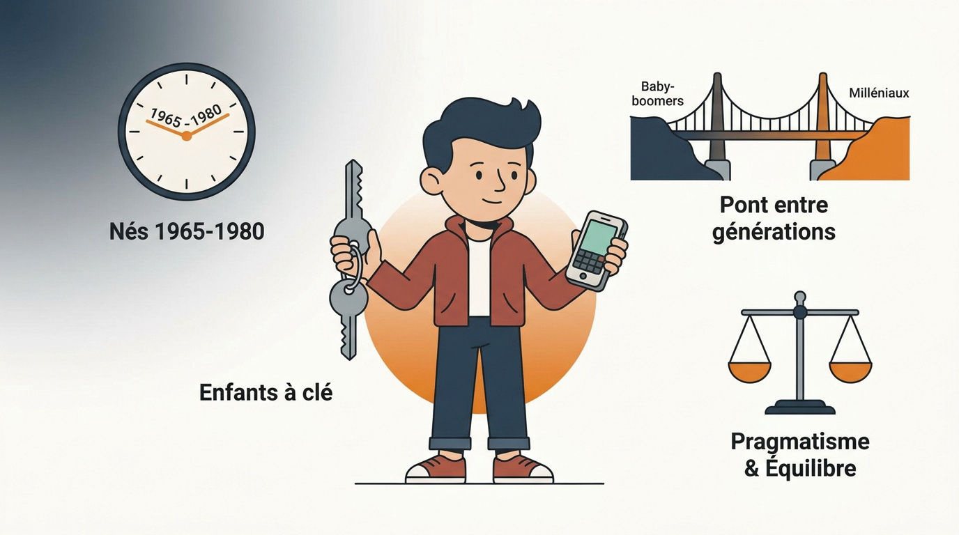 Enfants de la génération X rentrant seuls à la maison avec leur clé