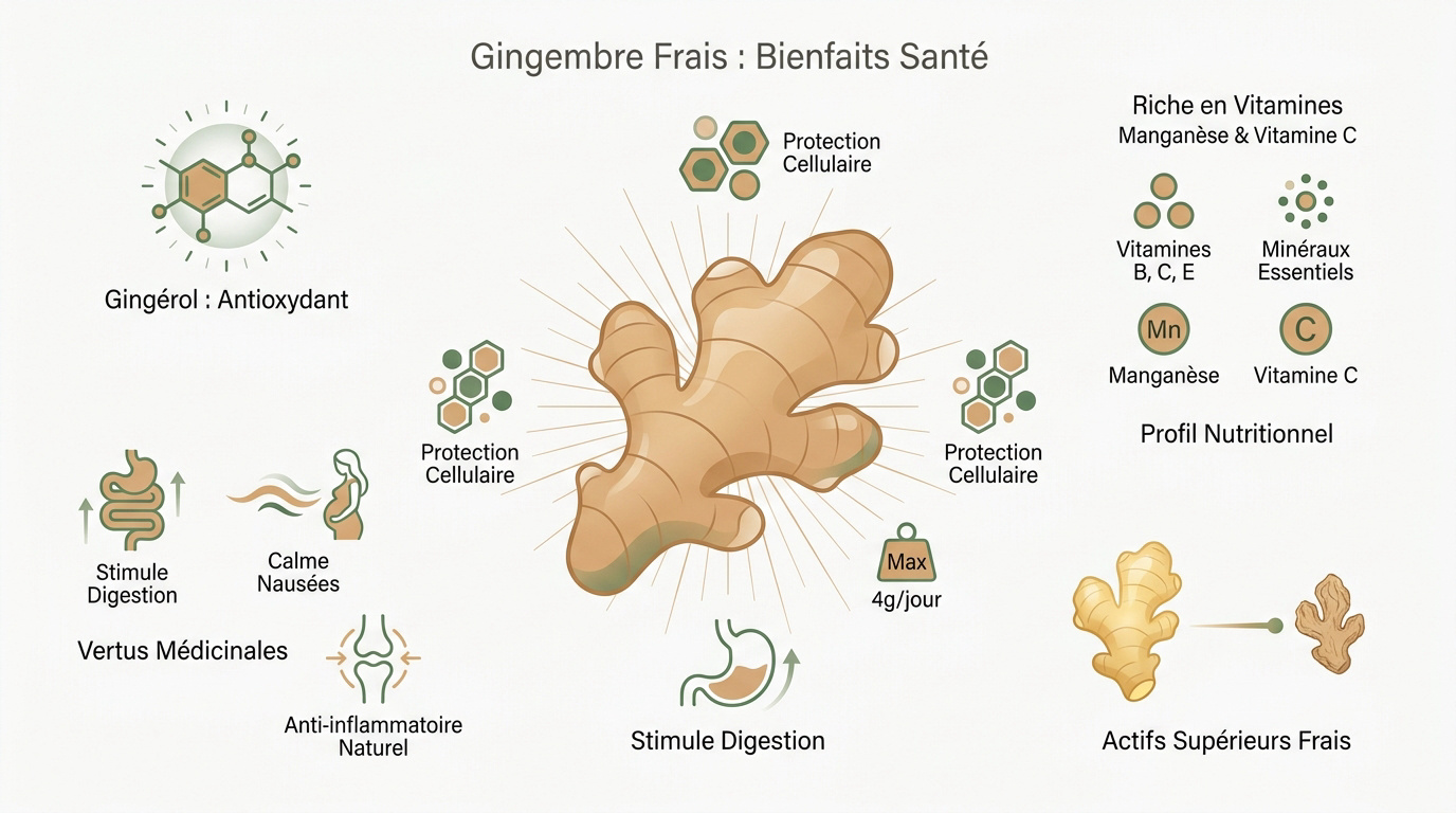 Racine de gingembre frais