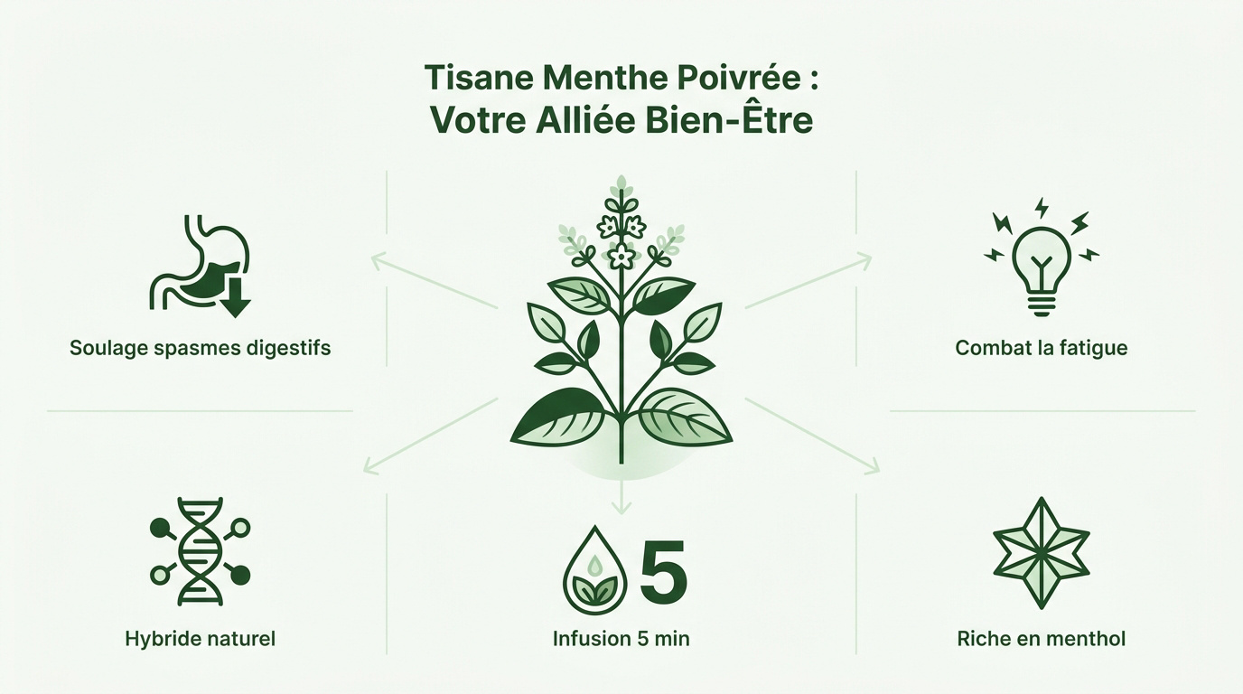Feuilles de menthe poivrée fraîche pour infusion bien-être