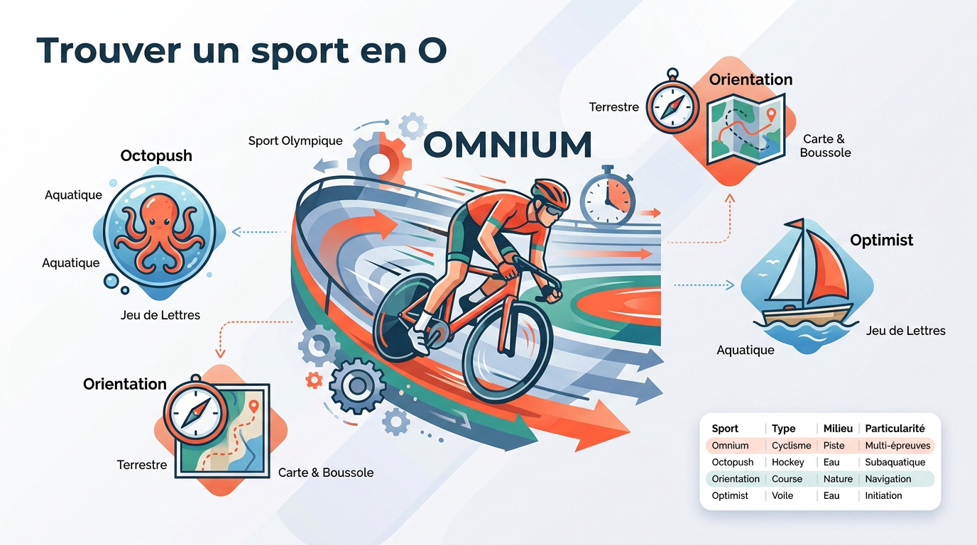 Sélection de sports commençant par la lettre O incluant l'omnium et l'octopush