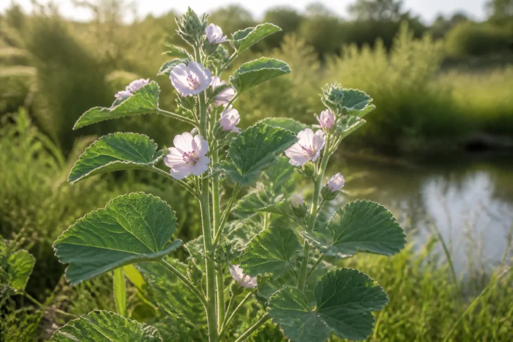 Guimauve officinale en fleur