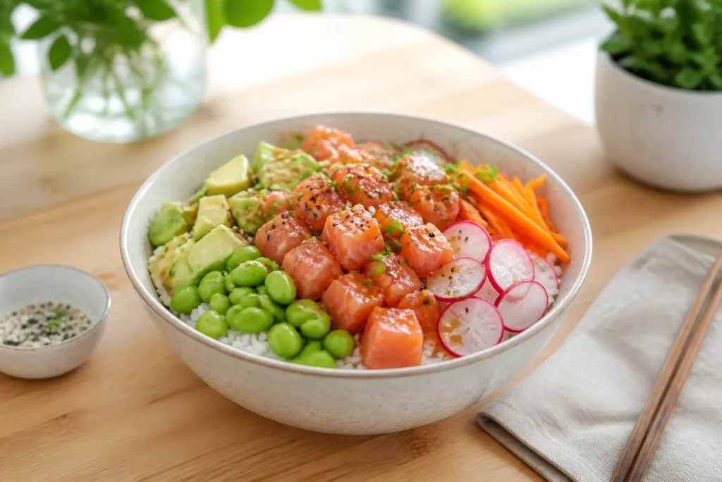 Poke bowl frais et colore