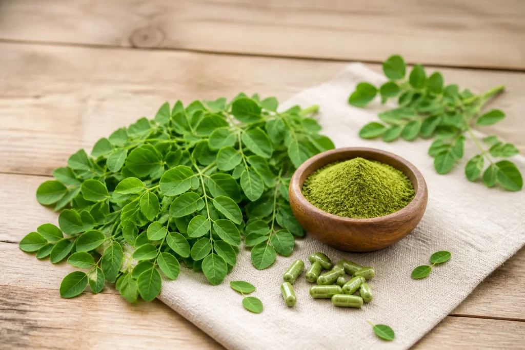 Moringa feuilles poudre et gelules
