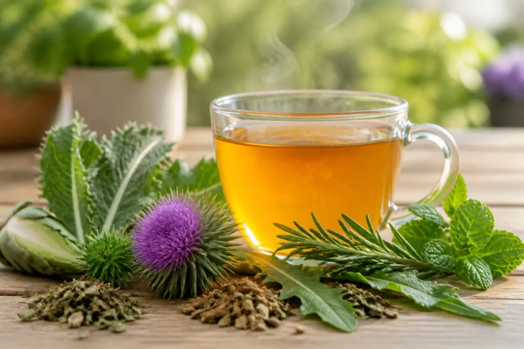 Tisane detoxifiante aux herbes fraiches