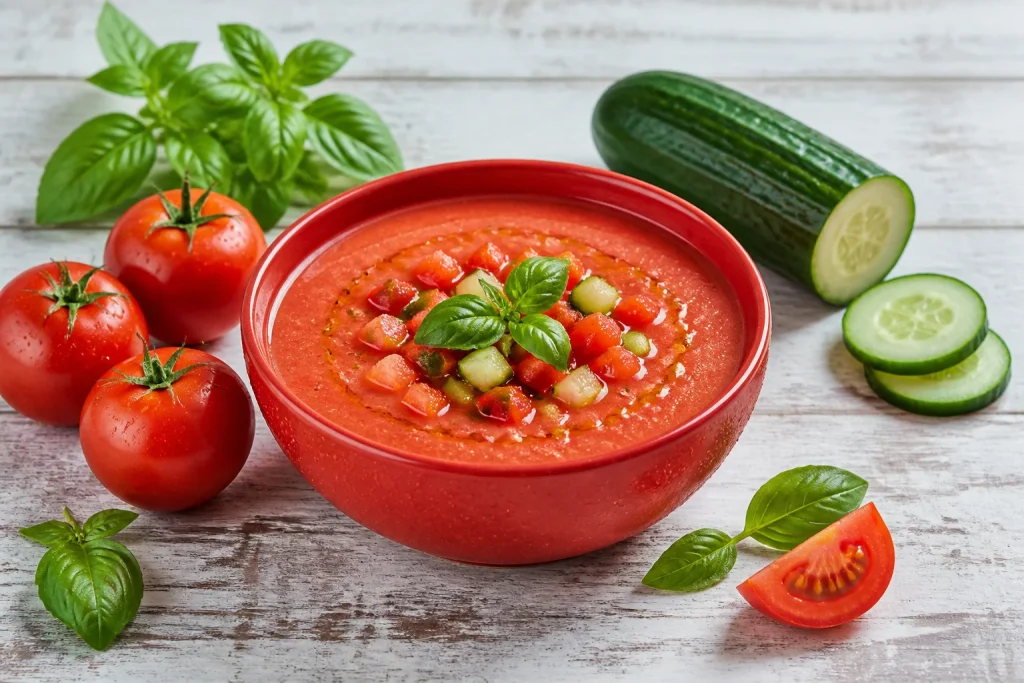 Gaspacho frais et colore