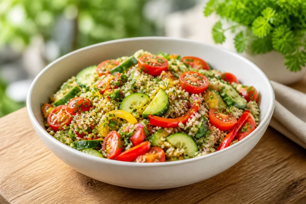 Salade de quinoa fraiche et coloree