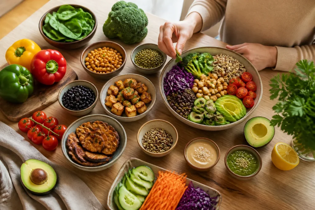 Delicieux repas vegetal fraicheur et saveur